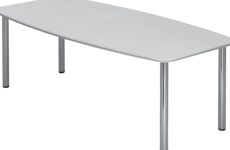 Hammerbacher Conferentietafel Wit, zilver Gemelamineerde spaanplaat KT22C 2.200 x 1.050 x 740 mm