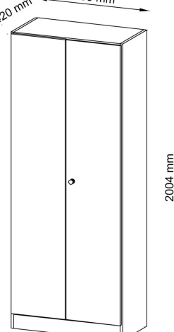Hammerbacher Draaideurkast Melamine 4 Planken Afsluitbaar 800 x 420 x 2.004 mm Ahorn Bruin