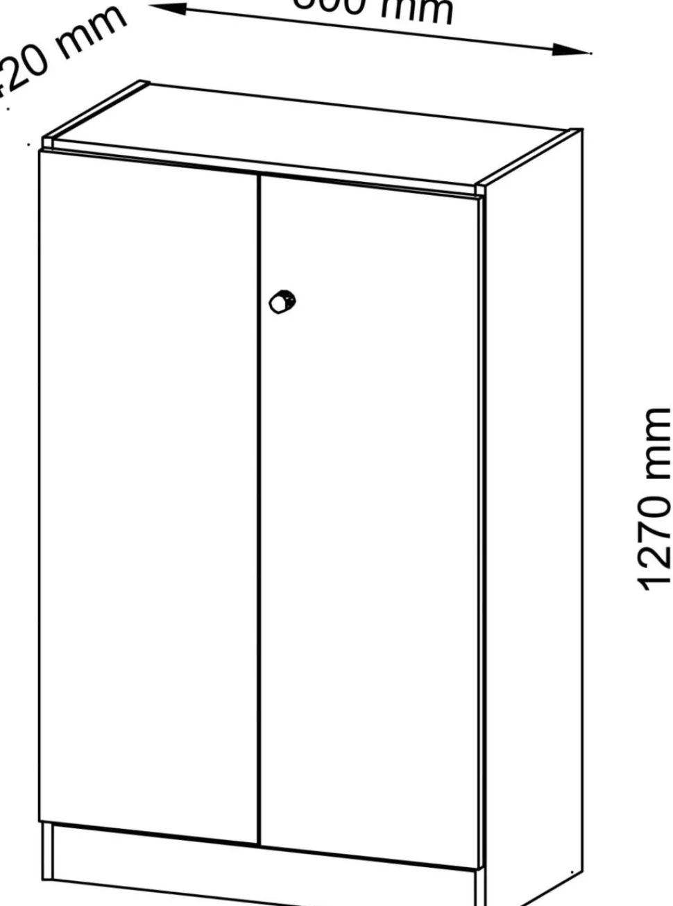 Hammerbacher Draaideurkast Bruin 800 x 420 x 1.270 mm