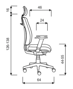Hammerbacher Draaistoel Synchroonmechanisme Mesh In hoogte verstelbare armleuning Zwart 150 kg VSDP2 700 mm x 1.330 mm