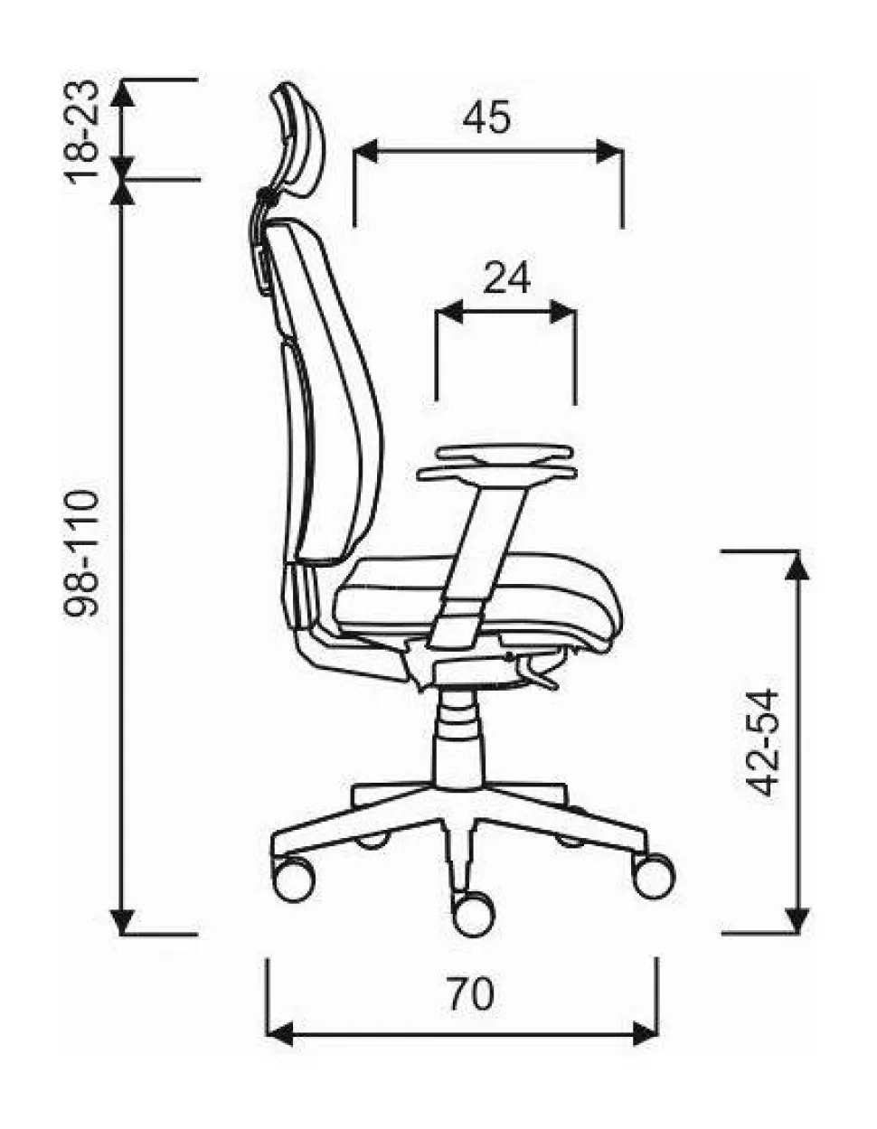 Hammerbacher Draaistoel VSDP1 Stof Zwart