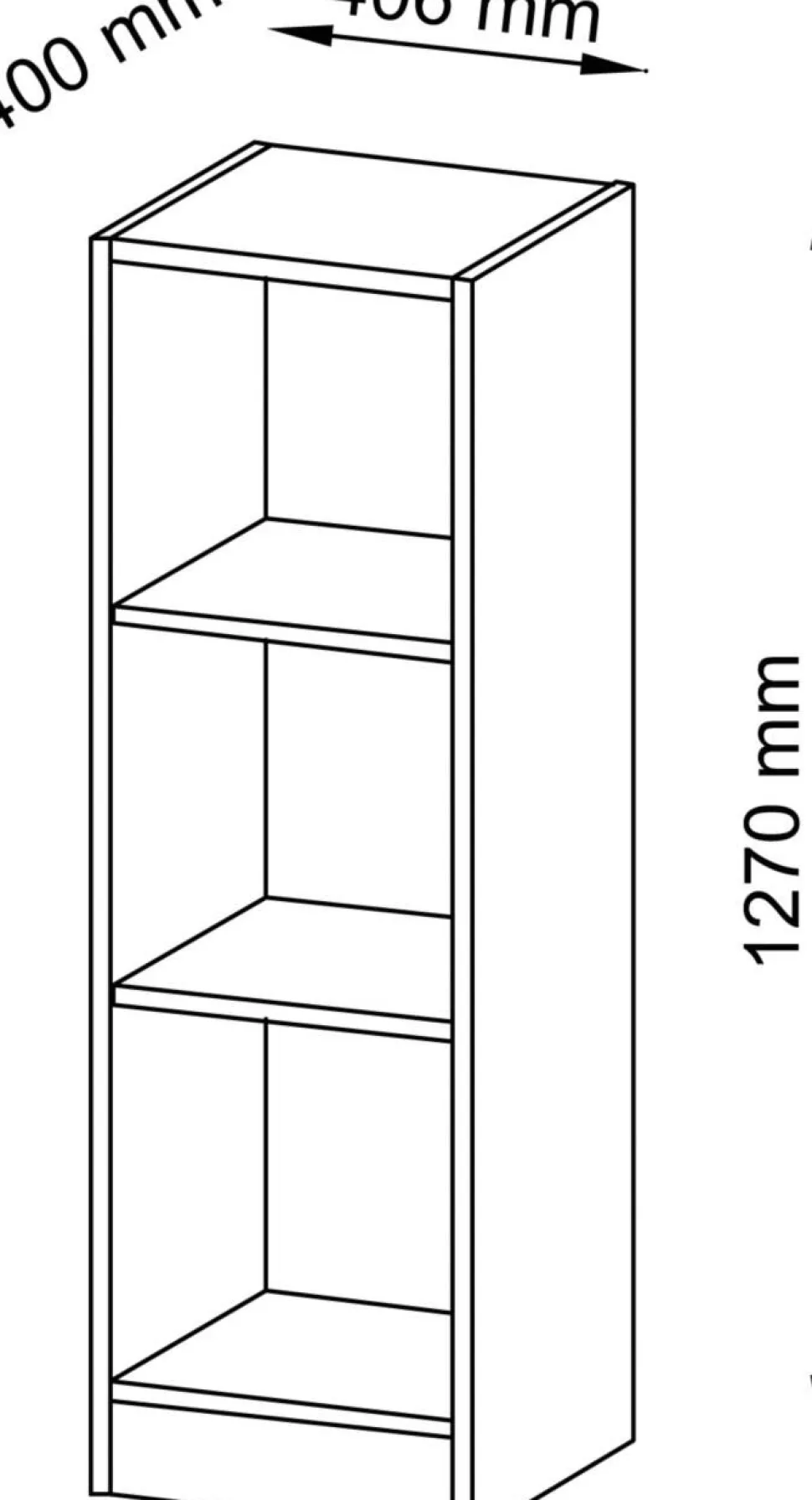 Hammerbacher Future Gemelamineerde spaanplaat Boekenkast 2 Planken 406 x 400 x 1.270 mm Grijs