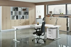Hammerbacher Gemelamineerde spaanplaat Boekenkast 4 Planken 800 x 400 x 2.004 mm Bruin Ahorn