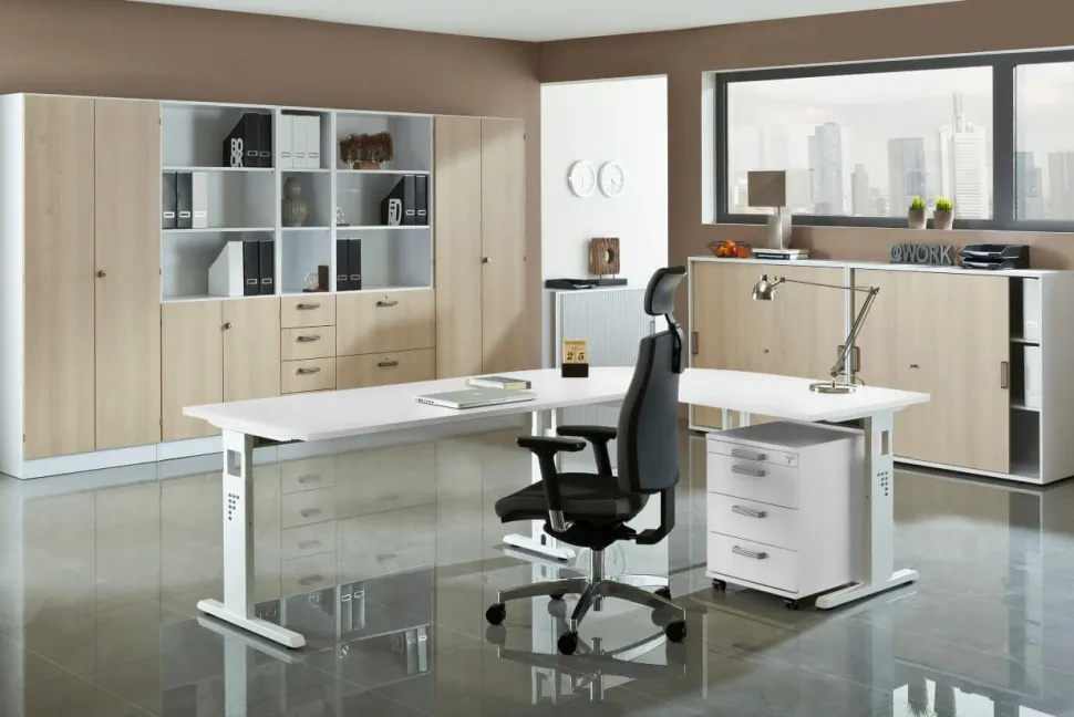Hammerbacher Gemelamineerde spaanplaat Boekenkast 4 Planken 800 x 400 x 2.004 mm Bruin Ahorn