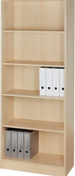 Hammerbacher Gemelamineerde spaanplaat Boekenkast 4 Planken 800 x 400 x 2.004 mm Bruin Ahorn