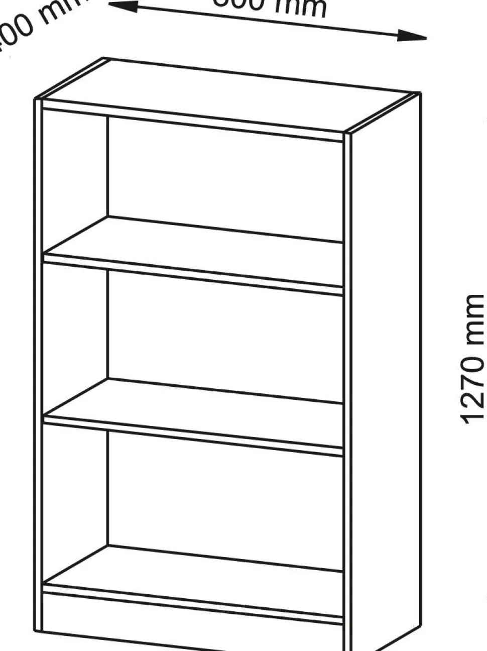 Hammerbacher Gemelamineerde spaanplaat Boekenkast 2 Planken 800 x 400 x 1.270 mm Donkerbruin Walnoot
