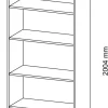 Hammerbacher Hout Boekenkast 4 Planken 800 x 400 x 2.004 mm Wit