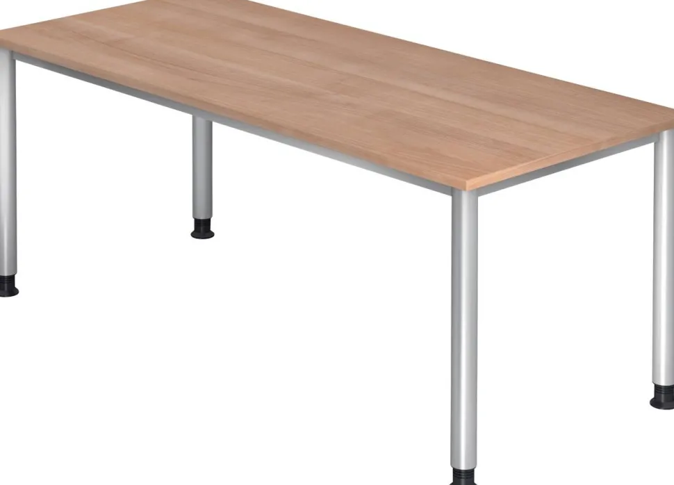 Hammerbacher H-Serie VHS Bureau Walnoot 4 metalen poten 1,800 (B) x 800 (D) x 810 (H) mm Spaanplaat, Staal