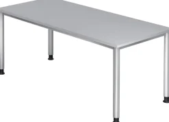 Hammerbacher H-Serie VHS Hoogteverstelbaar Bureau Grijs 4 metalen poten 1,800 (B) x 800 (D) x 810 (H) mm Spaanplaat, Staal
