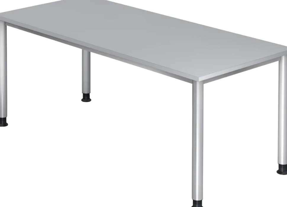 Hammerbacher H-Serie VHS Hoogteverstelbaar Bureau Grijs 4 metalen poten 1,800 (B) x 800 (D) x 810 (H) mm Spaanplaat, Staal