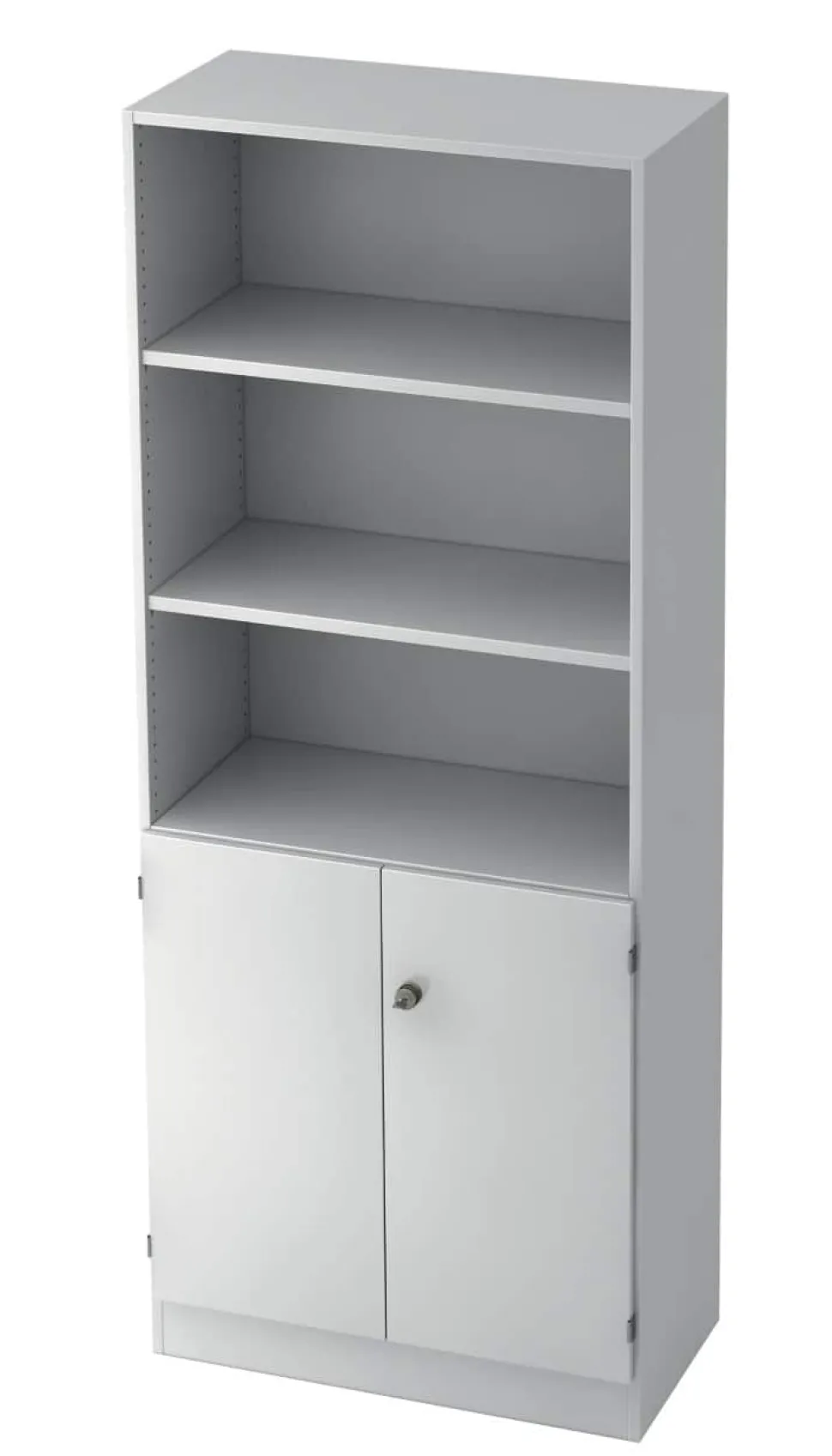 Hammerbacher Kast Gemelamineerde spaanplaat 4 Planken Afsluitbaar 800 x 420 x 2.004 mm Wit