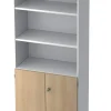 Hammerbacher Kast Gemelamineerde spaanplaat 4 Planken Afsluitbaar 800 x 420 x 2.004 mm Eiken Bruin, wit