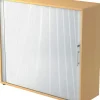 Hammerbacher Kast Gemelamineerde spaanplaat 2 Planken Afsluitbaar 1.200 x 400 x 1.100 mm Bruin, zilver