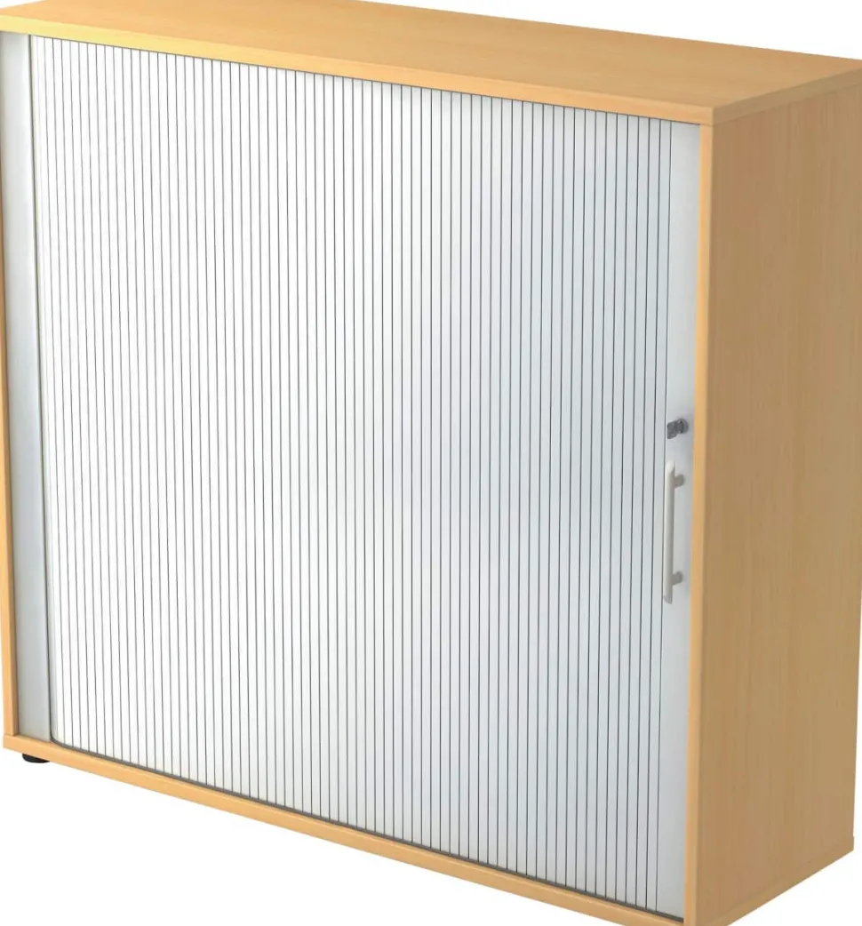 Hammerbacher Kast Gemelamineerde spaanplaat 2 Planken Afsluitbaar 1.200 x 400 x 1.100 mm Bruin, zilver