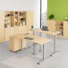 Hammerbacher Kast Gemelamineerde spaanplaat 4 Planken Afsluitbaar 800 x 420 x 2.004 mm Ahorn Bruin