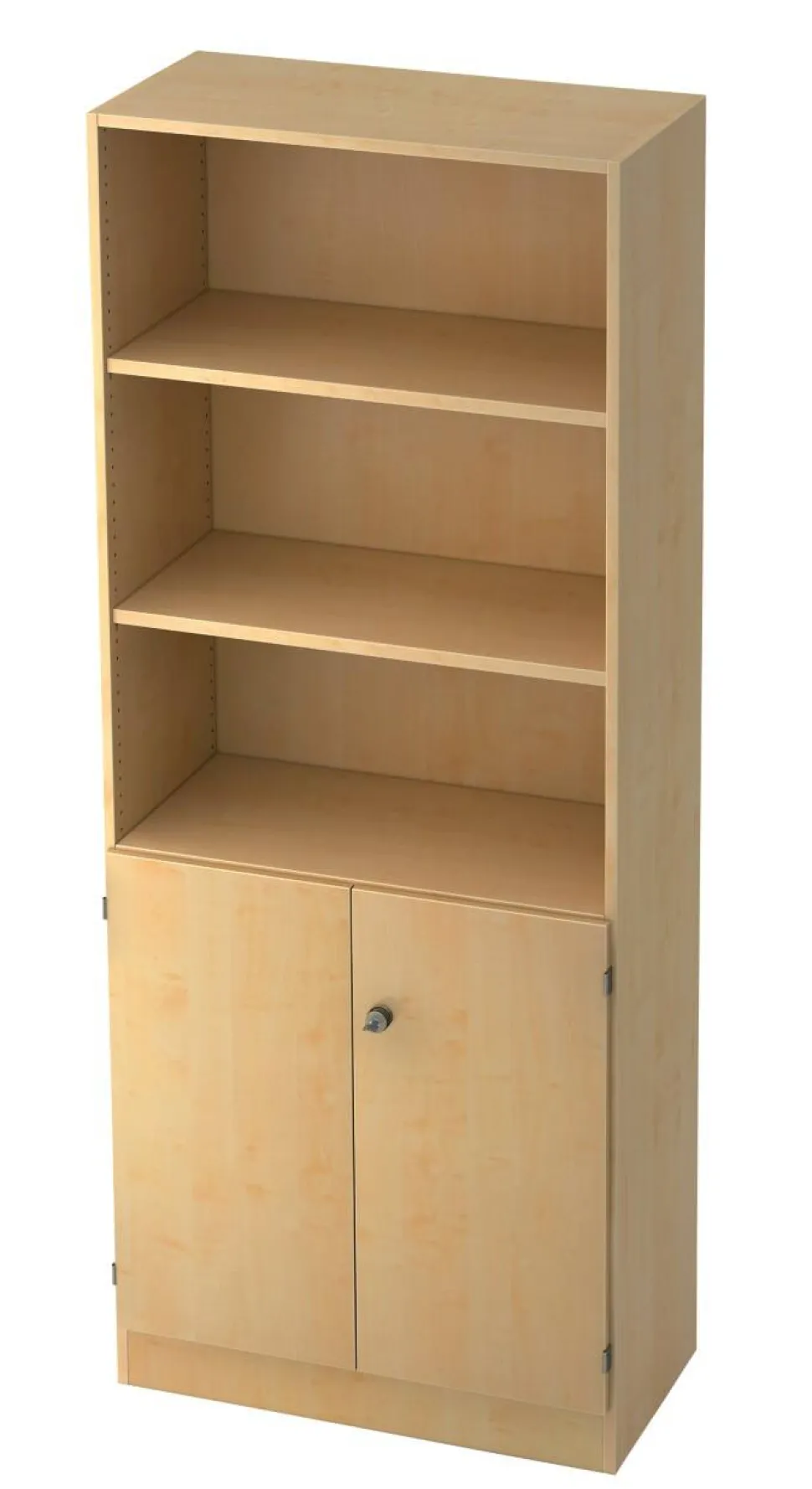 Hammerbacher Kast Gemelamineerde spaanplaat 4 Planken Afsluitbaar 800 x 420 x 2.004 mm Ahorn Bruin