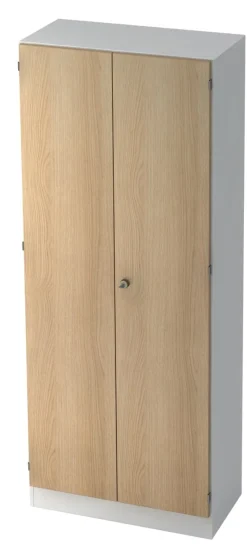Hammerbacher Kast Gemelamineerde spaanplaat 5 Planken Afsluitbaar 800 x 420 x 2.004 mm Eiken Bruin, wit