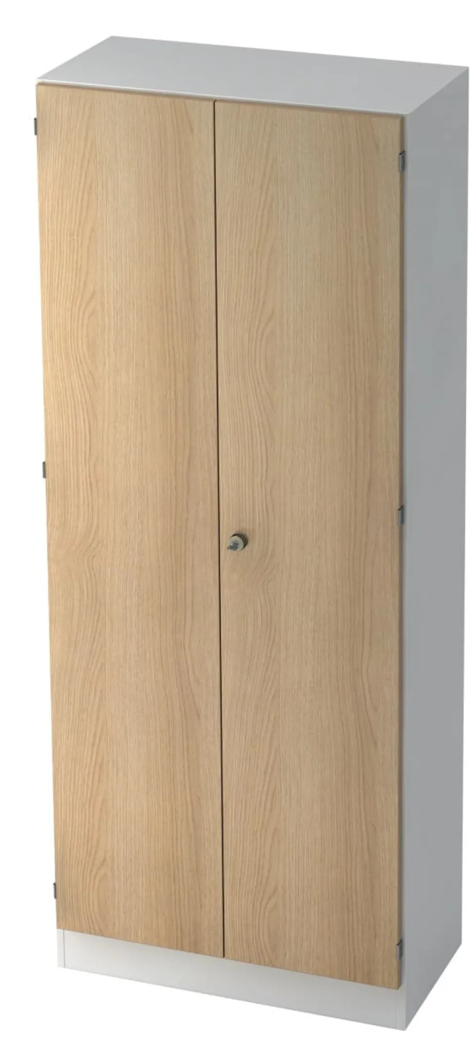 Hammerbacher Kast Gemelamineerde spaanplaat 5 Planken Afsluitbaar 800 x 420 x 2.004 mm Eiken Bruin, wit