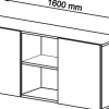Hammerbacher Kast met schuifdeuren Spaanplaat 1 Plank 1.600 x 420 x 748 mm Ahorn Lichtbruin, zilver