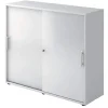 Hammerbacher Kast met schuifdeuren Gemelamineerde spaanplaat 2 Planken Afsluitbaar 1.200 x 400 x 1.100 mm Wit