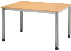Hammerbacher Matrix Bureau Rechthoekig Beuken 4 voeten 1.200 (B) x 800 (D) x 760 (H) mm Aluminium, Hout, Kunststof, Spaanplaat