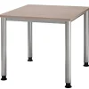 Hammerbacher Matrix Bureau Vierkant Walnoot 4 voeten 800 (B) x 800 (D) x 760 (H) mm Aluminium, Hout, Kunststof, Spaanplaat