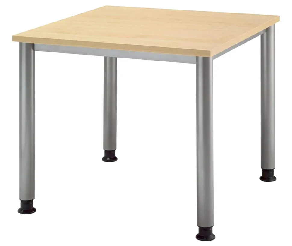 Hammerbacher Matrix Bureau Vierkant Ahorn 4 voeten 800 (B) x 800 (D) x 760 (H) mm Aluminium, Hout, Kunststof, Spaanplaat