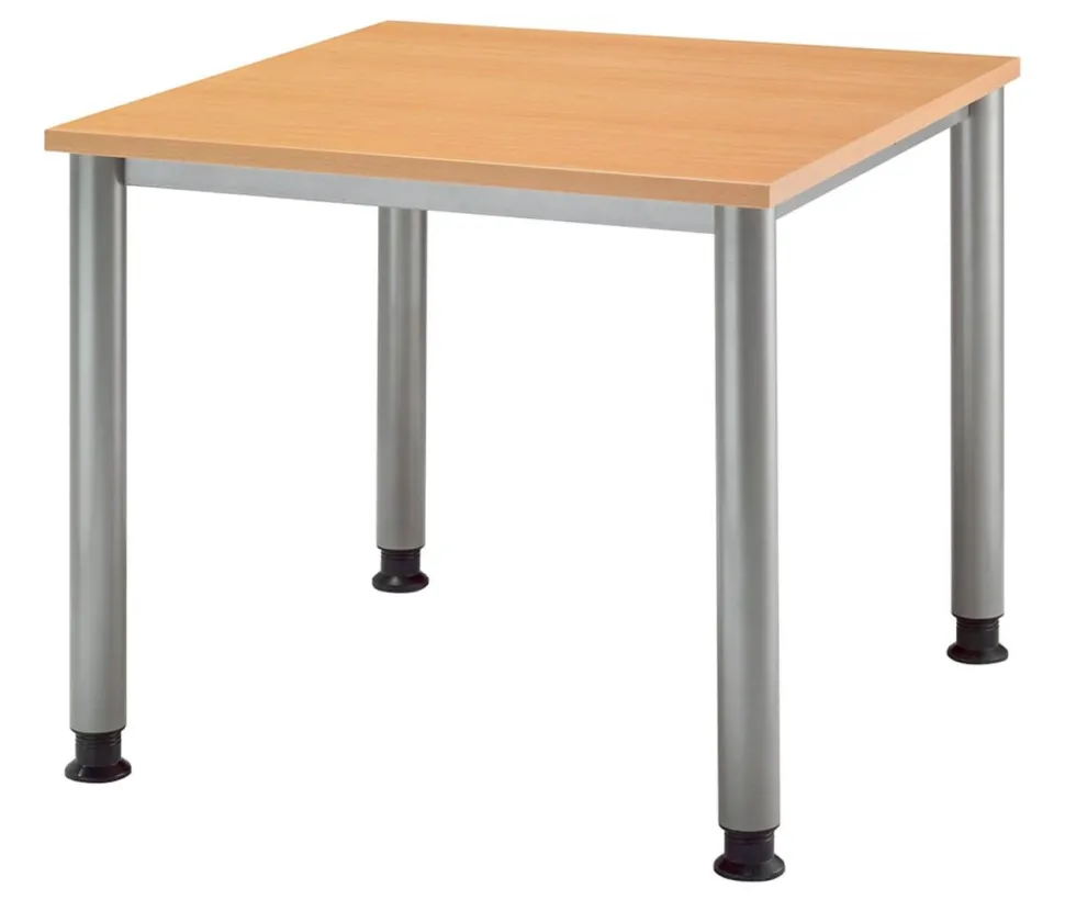 Hammerbacher Matrix Bureau Vierkant Beuken 4 voeten 800 (B) x 800 (D) x 760 (H) mm Aluminium, Hout, Kunststof, Spaanplaat