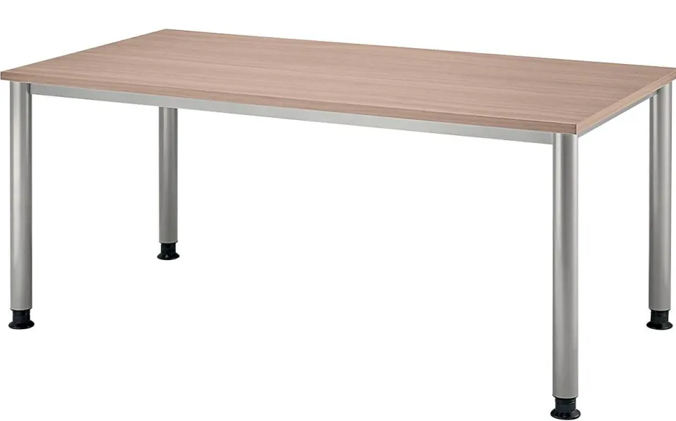 Hammerbacher Matrix Bureau Rechthoekig Walnoot 4 voeten 1.600 (B) x 800 (D) x 760 (H) mm Aluminium, Hout, Kunststof, Spaanplaat