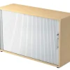 Hammerbacher Matrix Roldeurkast Gemelamineerde spaanplaat 1 Plank Afsluitbaar 1.200 x 400 x 748 mm Bruin, zilver