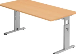 Hammerbacher Matrix VOS Hoogteverstelbaar Bureau Rechthoekig Beuken C-Voet 1.600 (B) x 800 (D) x 850 (H) mm Spaanplaat, Staal