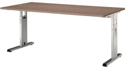 Hammerbacher Matrix VOS Hoogteverstelbaar Bureau Rechthoekig Walnoot C-Voet 1.600 (B) x 800 (D) x 850 (H) mm Spaanplaat, Staal