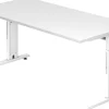 Hammerbacher O-Serie VOS Bureau Rechthoekig Wit C-Voet 1.600 (B) x 800 (D) x 850 (H) mm Spaanplaat, Staal