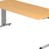 Hammerbacher O-Serie VOS Hoogteverstelbaar Bureau Rechthoekig Beuken C-Voet 1,800 (B) x 800 (D) x 850 (H) mm Spaanplaat, Staal