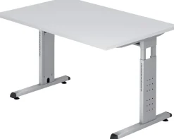 Hammerbacher O-Serie VOS Hoogteverstelbaar Bureau Rechthoekig Wit C-Voet 1.200 (B) x 800 (D) x 850 (H) mm Spaanplaat, Staal
