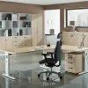 Hammerbacher O-Serie VOS Hoogteverstelbaar Bureau Rechthoekig Eiken C-Voet 1.600 (B) x 800 (D) x 850 (H) mm Spaanplaat, Staal