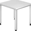 Hammerbacher Q Series VQS Hoogteverstelbaar Bureau Rechthoekig Wit 4 metalen poten 800 (B) x 800 (D) x 810 (H) mm Spaanplaat, Staal