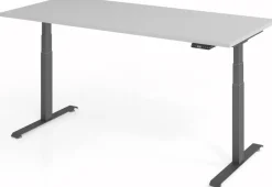 Hammerbacher Rechthoekig Zit-sta-bureau 1.800 x 800 x 1.295 x 645 - 1.295 Hout, Metaal Lichtgrijs