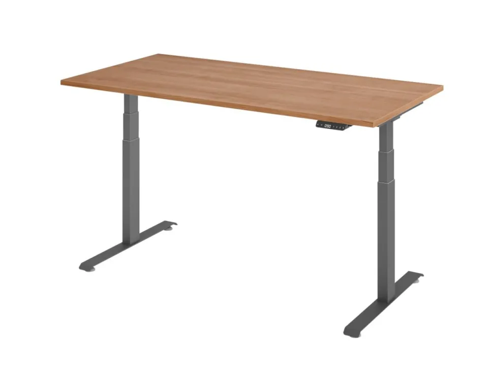 Hammerbacher Rechthoekig Zit-sta-bureau 1.600 x 800 x 1.295 x 645 - 1.295 Hout, Metaal Bruin