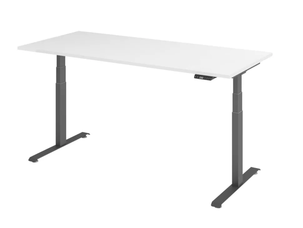 Hammerbacher Rechthoekig Zit-sta-bureau 1.800 x 800 x 1.295 x 645 - 1.295 Hout, Metaal Wit
