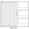 Hammerbacher Roldeurkast 1733S Wit, zilver 1.200 x 400 x 1.100 mm