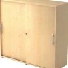 Hammerbacher Roldeurkast Melamine Afsluitbaar 1.200 x 400 x 1.100 mm Ahorn Bruin