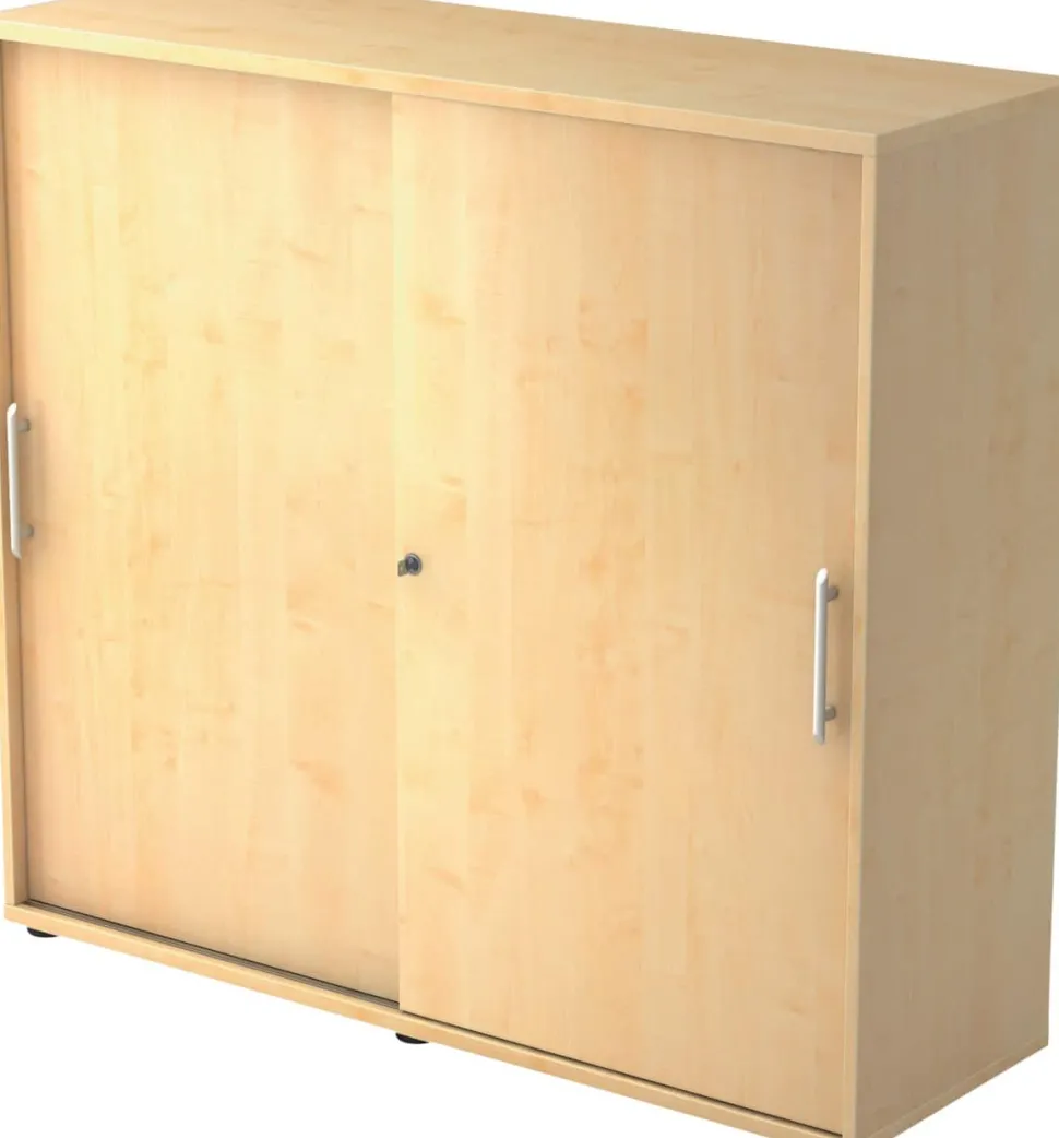 Hammerbacher Roldeurkast Melamine Afsluitbaar 1.200 x 400 x 1.100 mm Ahorn Bruin