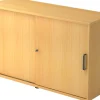 Hammerbacher Schuifdeurkast Spaanplaat 1 Plank Afsluitbaar 1.200 x 400 x 748 mm Beuken Bruin