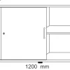 Hammerbacher Schuifdeurkast Spaanplaat 1 Plank Afsluitbaar 1.200 x 400 x 748 mm Wit, Zilver