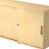 Hammerbacher Schuifdeurkast Spaanplaat 1 Plank Afsluitbaar 1.200 x 400 x 748 mm Ahorn Bruin