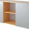 Hammerbacher Schuifdeurkast Spaanplaat 1 Plank 1.600 x 420 x 748 mm Beuken Beuken, zilver