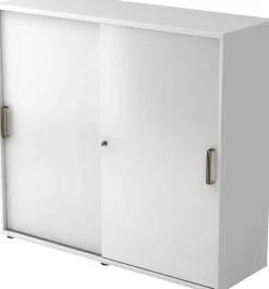 Hammerbacher Schuifdeurkast 2 Planken Afsluitbaar 1.200 x 400 x 1.100 mm Wit