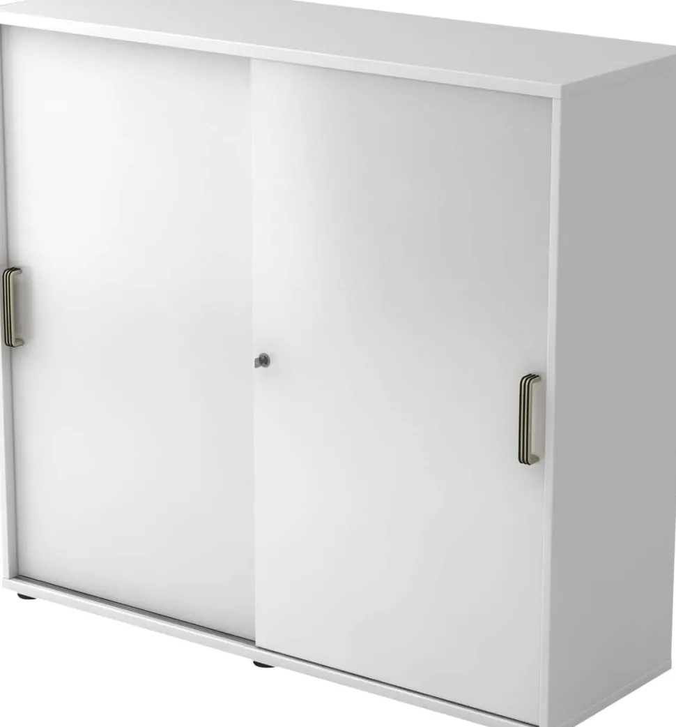 Hammerbacher Schuifdeurkast 2 Planken Afsluitbaar 1.200 x 400 x 1.100 mm Wit