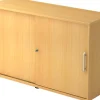 Hammerbacher Schuifdeurkast Spaanplaat 1 Plank Afsluitbaar 1.200 x 400 x 748 mm Beuken Bruin
